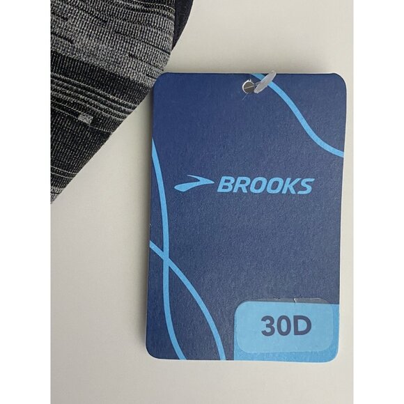 Brooks 30D Rebound Racerback Sports Bra Black Ikat Jacquard Adjustable - Picture 2 of 9